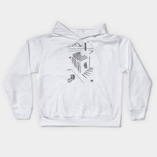 architecture construction area sketch Kids Hoodie